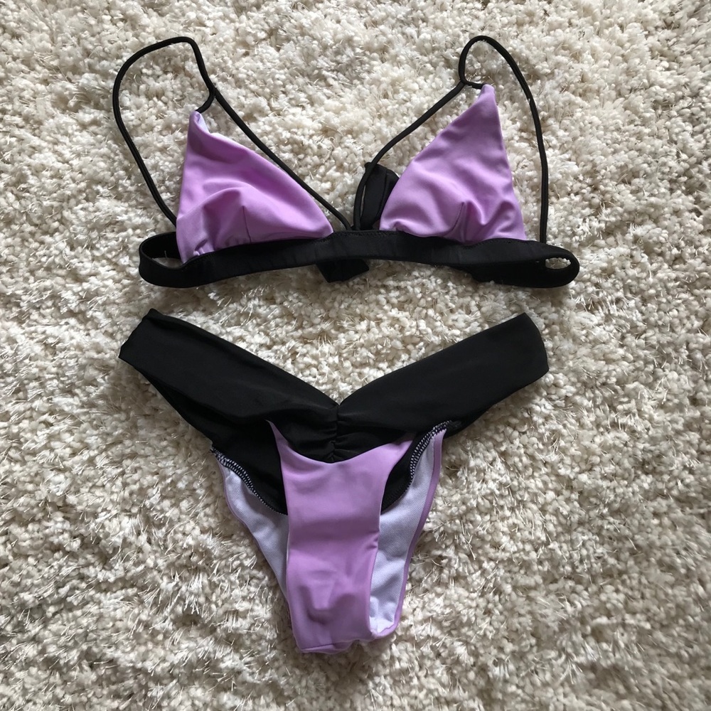 Purple & black bikini